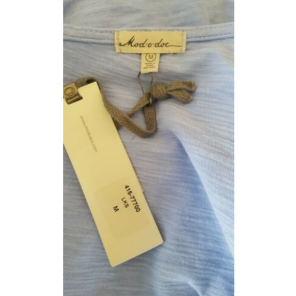 Mod-O-Doc Draped Knit Open Front Cardigan Sweater M Blue New - Picture 5 of 6